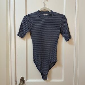 Heart & Hips Navy Striped Bodysuit